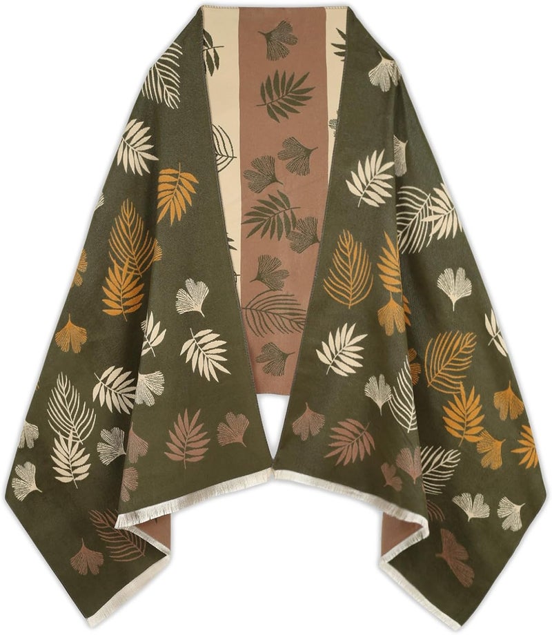 EXTREE Scarfs for Women Pashmina Silky Shawl Wrap for Evening Dressing Blanket Open Front Poncho Cape - Image 1